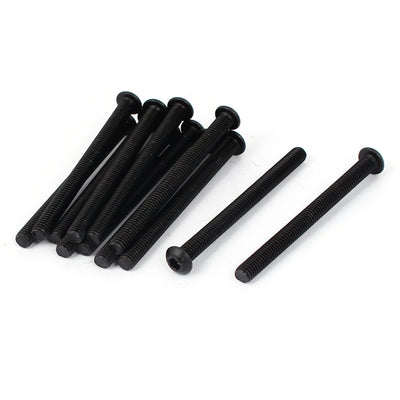 Harfington M6x70mm 10.9 Alloy Steel Button Head Hex Socket Cap Screw Bolt Black 12pcs