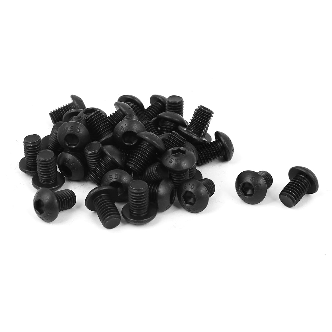 Harfington M8x12mm 10.9 Alloy Steel Button Head Hex Socket Cap Screw Bolt Black 40pcs