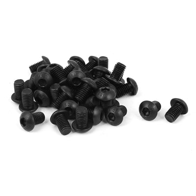 Harfington M8x12mm 10.9 Alloy Steel Button Head Hex Socket Cap Screw Bolt Black 40pcs