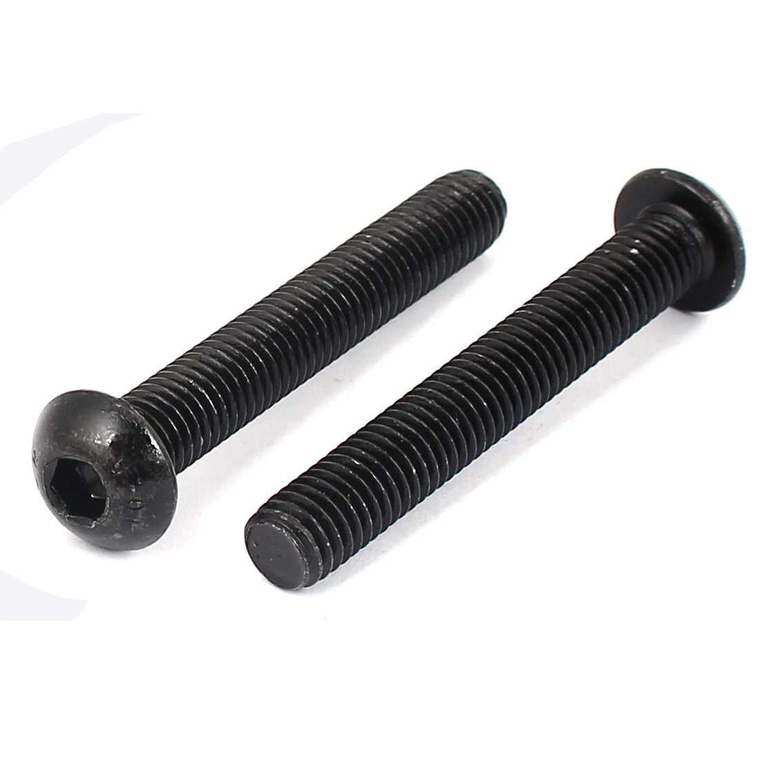 Harfington M8x55mm 10.9 Alloy Steel Button Head Hex Socket Cap Screw Bolt Black 15pcs