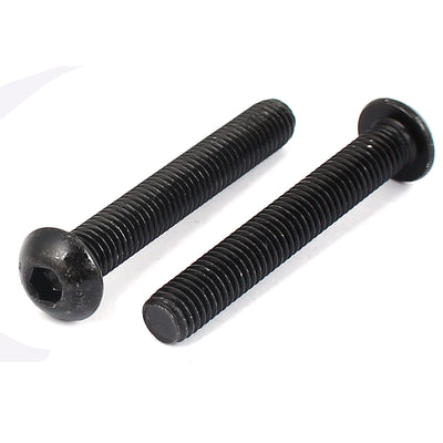 Harfington M8x55mm 10.9 Alloy Steel Button Head Hex Socket Cap Screw Bolt Black 15pcs