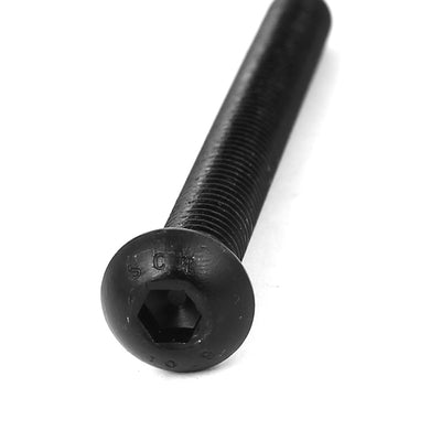Harfington M8x80mm 10.9 Alloy Steel Button Head Hex Socket Cap Screw Bolt Black 10pcs