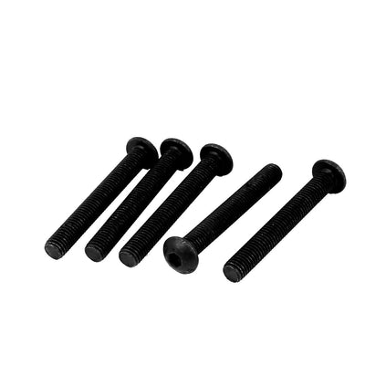 Harfington M10x75mm 10.9 Alloy Steel Button Head Hex Socket Cap Screw Bolt Black 5pcs