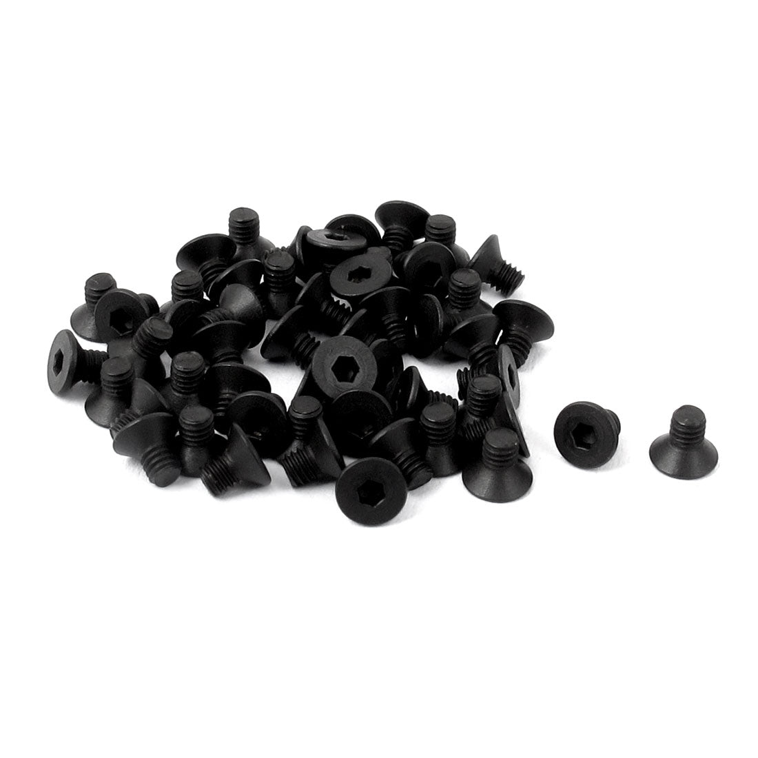 Harfington M2.5x4mm 10.9 Carbon Steel Countersunk Head Hex Socket Screw Black 50pcs