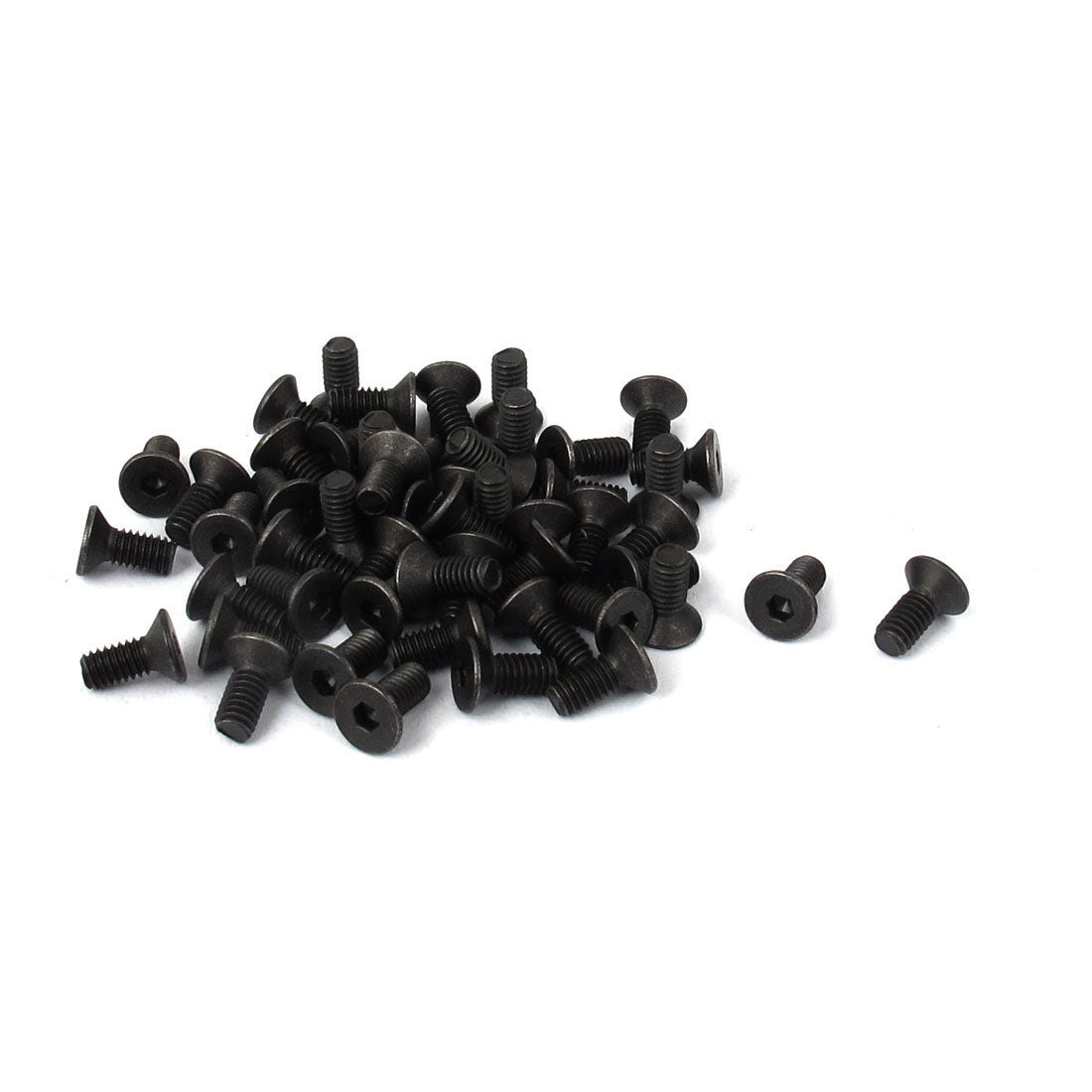 Harfington M2.5x6mm Carbon Steel Countersunk Head Hex Socket Screw Black 50pcs
