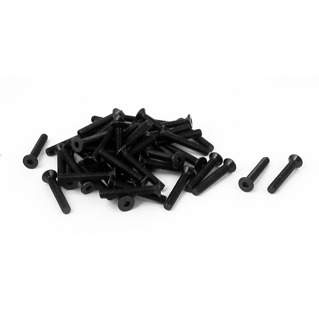 Harfington M2.5x16mm 10.9 Carbon Steel Countersunk Head Hex Socket Screw Black 50pcs