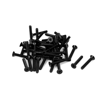 Harfington M3x20mm 10.9 Carbon Steel Countersunk Head Hex Socket Screw Black 50pcs