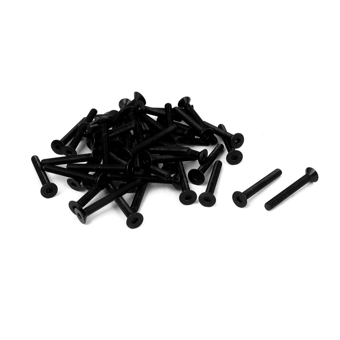 Harfington M3x25mm 10.9 Carbon Steel Countersunk Head Hex Socket Screw Black 50pcs