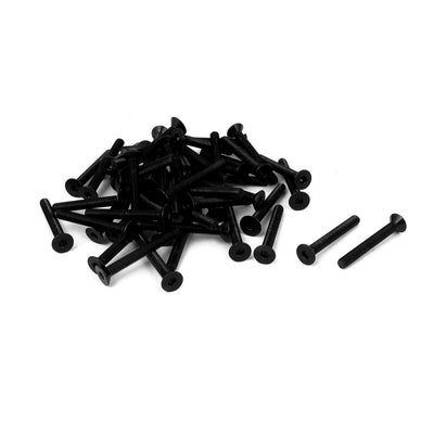 Harfington M3x25mm 10.9 Carbon Steel Countersunk Head Hex Socket Screw Black 50pcs