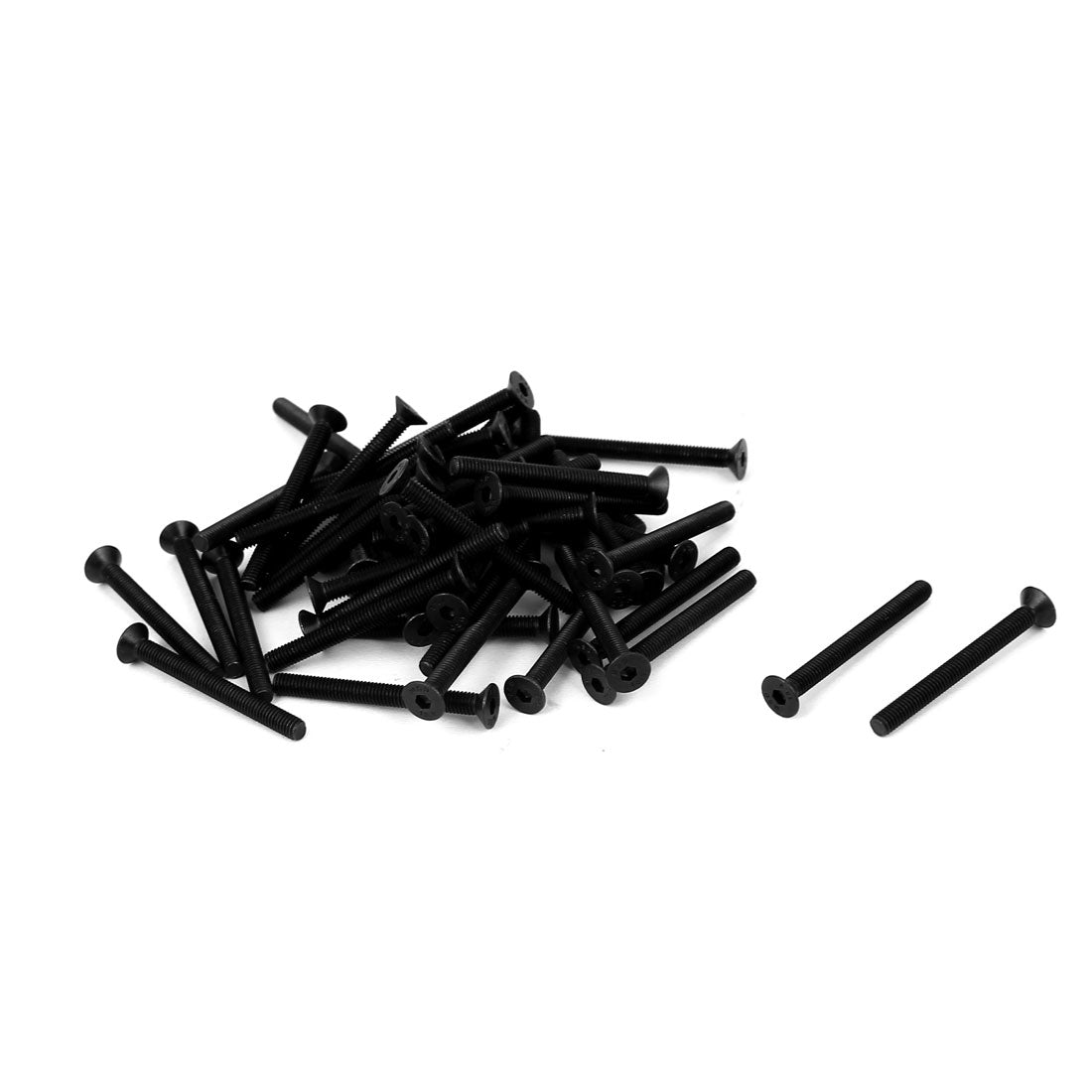 Harfington M3x30mm 10.9 Carbon Steel Countersunk Head Hex Socket Screw Black 50pcs