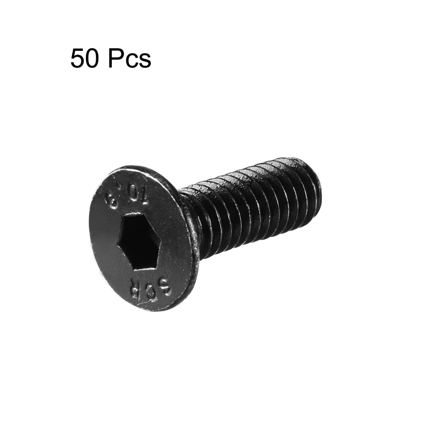 Harfington M4x12mm 10.9 Carbon Steel Countersunk Head Hex Socket Screw Black 50pcs