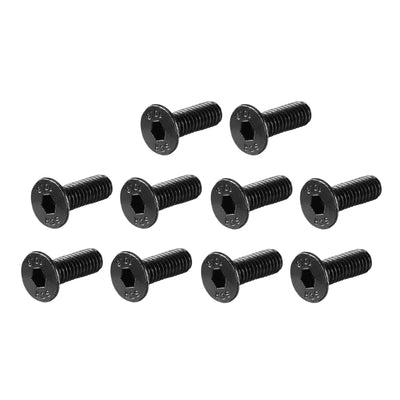 Harfington M4x12mm 10.9 Carbon Steel Countersunk Head Hex Socket Screw Black 50pcs