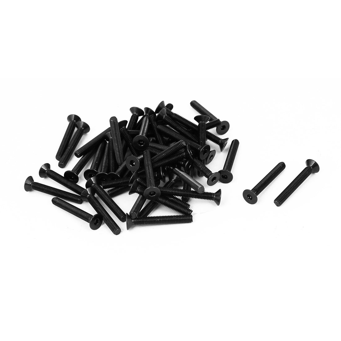 Harfington M4x30mm 10.9 Carbon Steel Countersunk Head Hex Socket Screw Black 50pcs