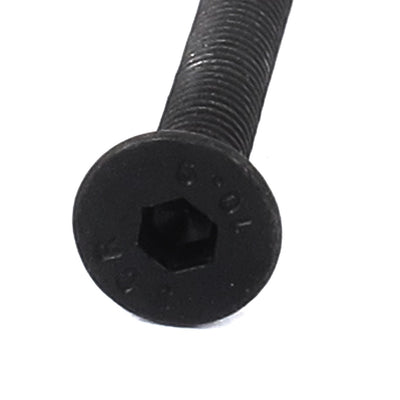 Harfington M4x45mm 10.9 Carbon Steel Countersunk Head Hex Socket Screw Black 30pcs