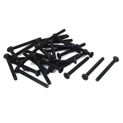 Harfington M4x45mm 10.9 Carbon Steel Countersunk Head Hex Socket Screw Black 30pcs