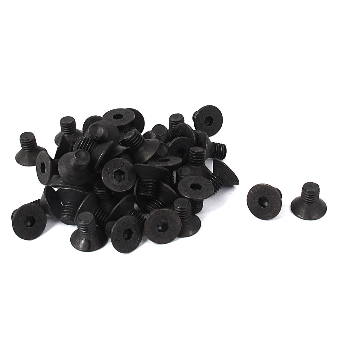 Harfington M5x8mm 10.9 Carbon Steel Countersunk Head Hex Socket Screw Black 50pcs