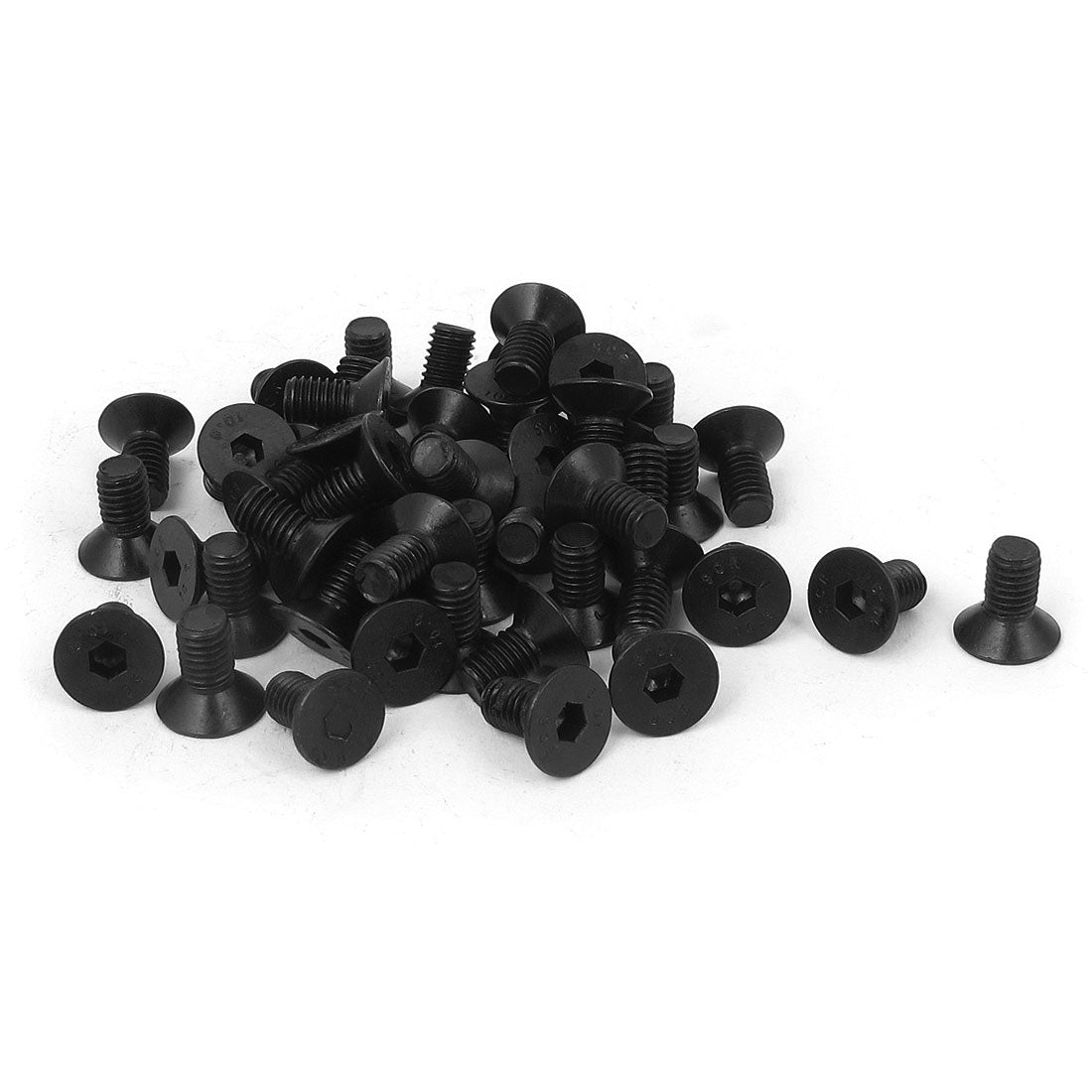Harfington M5x10mm 10.9 Carbon Steel Countersunk Head Hex Socket Screw Black 50pcs