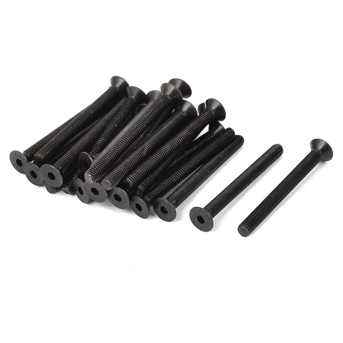 Harfington M5x50mm 10.9 Carbon Steel Countersunk Head Hex Socket Screw Black 25pcs