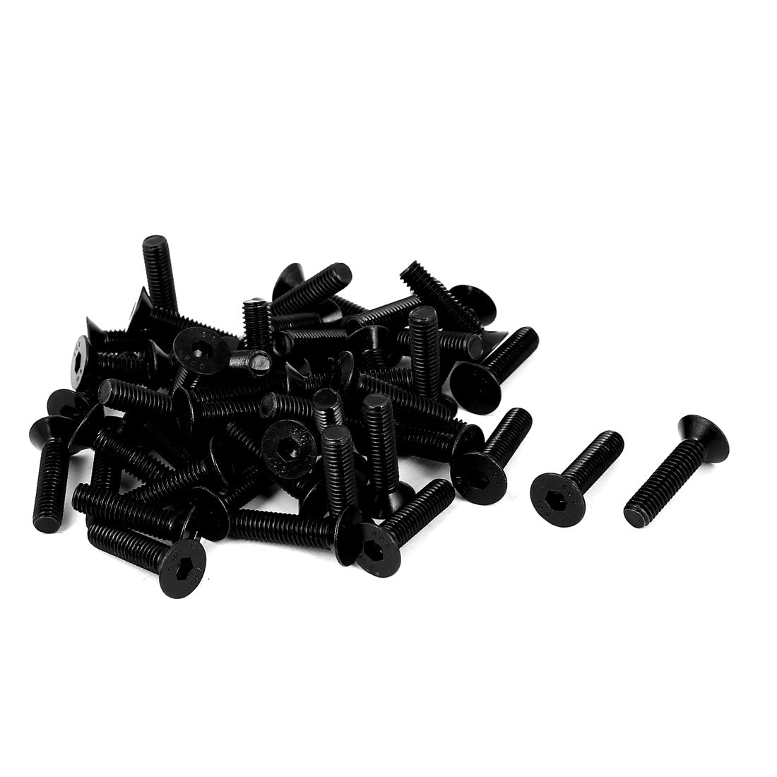 Harfington M6x25mm 10.9 Carbon Steel Countersunk Head Hex Socket Screw Black 50pcs