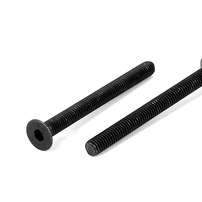 Harfington M6x65mm 10.9 Carbon Steel Countersunk Head Hex Socket Screw Black 20pcs