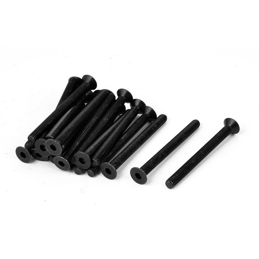 Harfington M6x65mm 10.9 Carbon Steel Countersunk Head Hex Socket Screw Black 20pcs