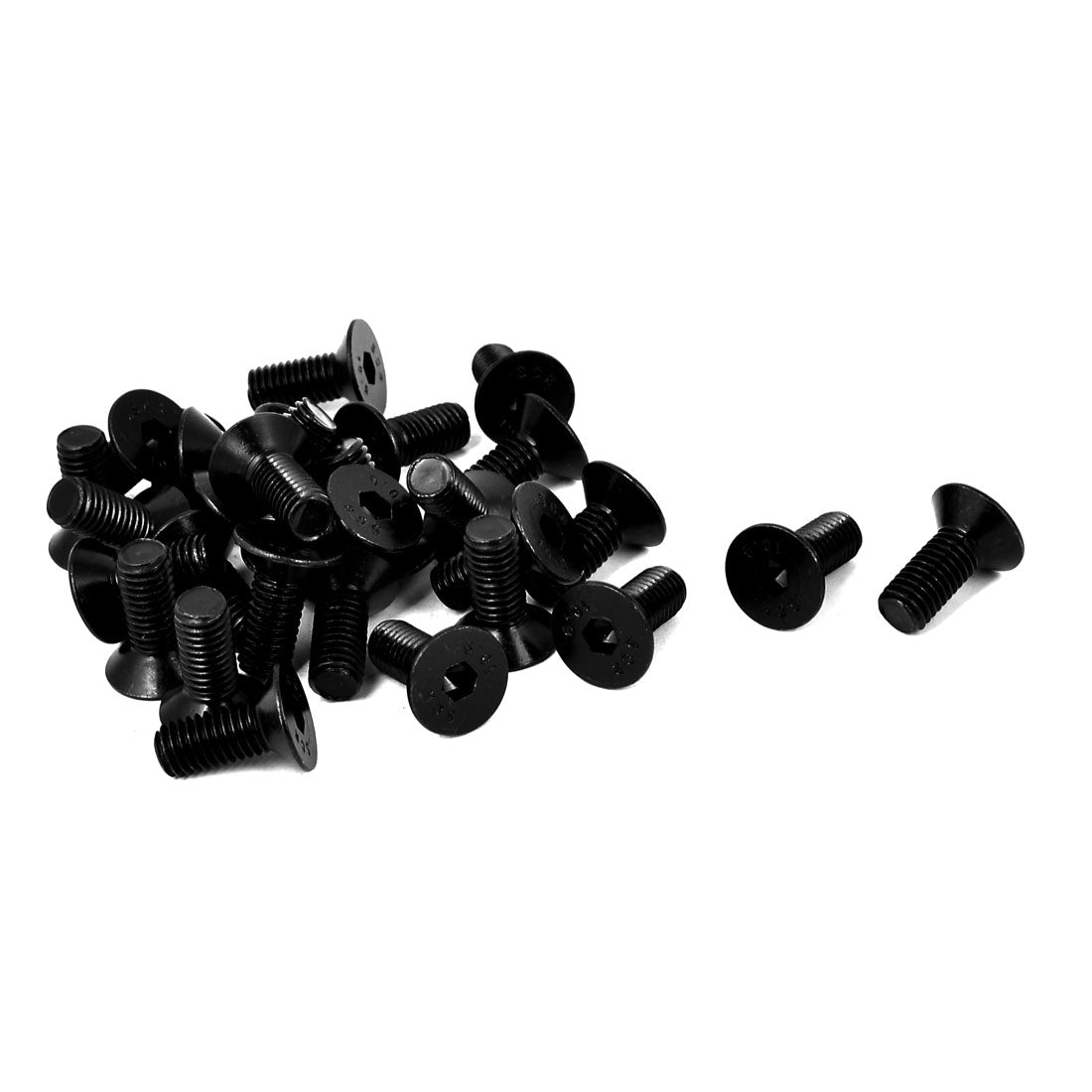 Harfington M8x20mm 10.9 Carbon Steel Countersunk Head Hex Socket Screw Black 30pcs
