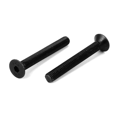 Harfington M8x65mm Carbon Steel Countersunk Head Hex Socket Screw Black 10pcs