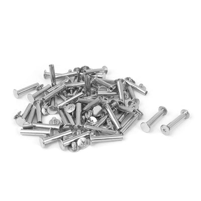 Harfington Scrapbooking Album Nickel Plated Binding Screws Posts Docking Screw Rivet 5x25mm 50pcs