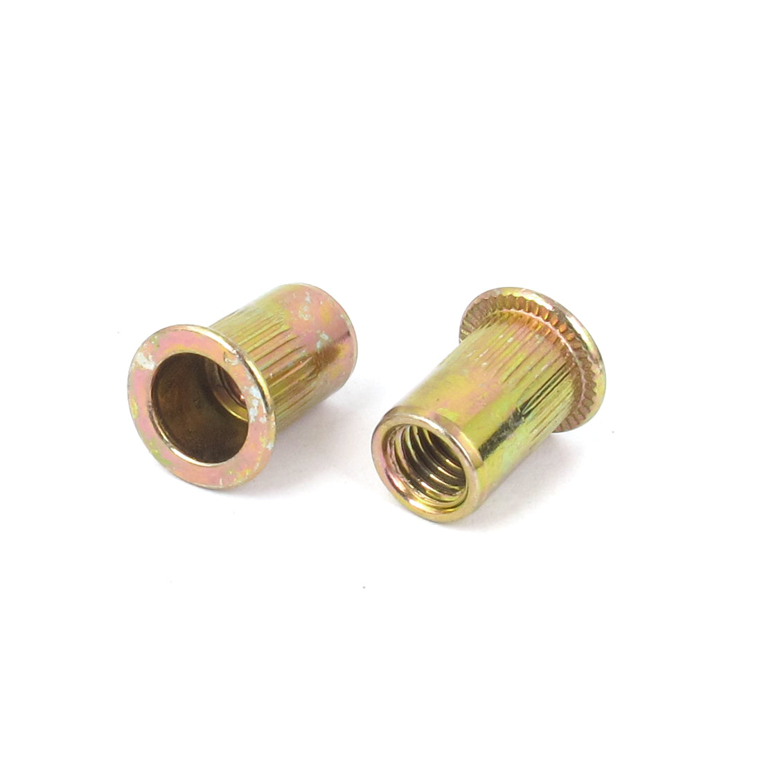 Harfington M8 Female Thread Zinc Plated Knurled Flat Head Blind Rivet Nut Insert 18mm Long 50pcs