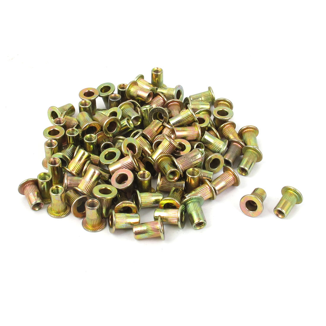 Harfington M3x9mm Zinc Plated Flat Head Blind Rivet Nuts Insert 100pcs