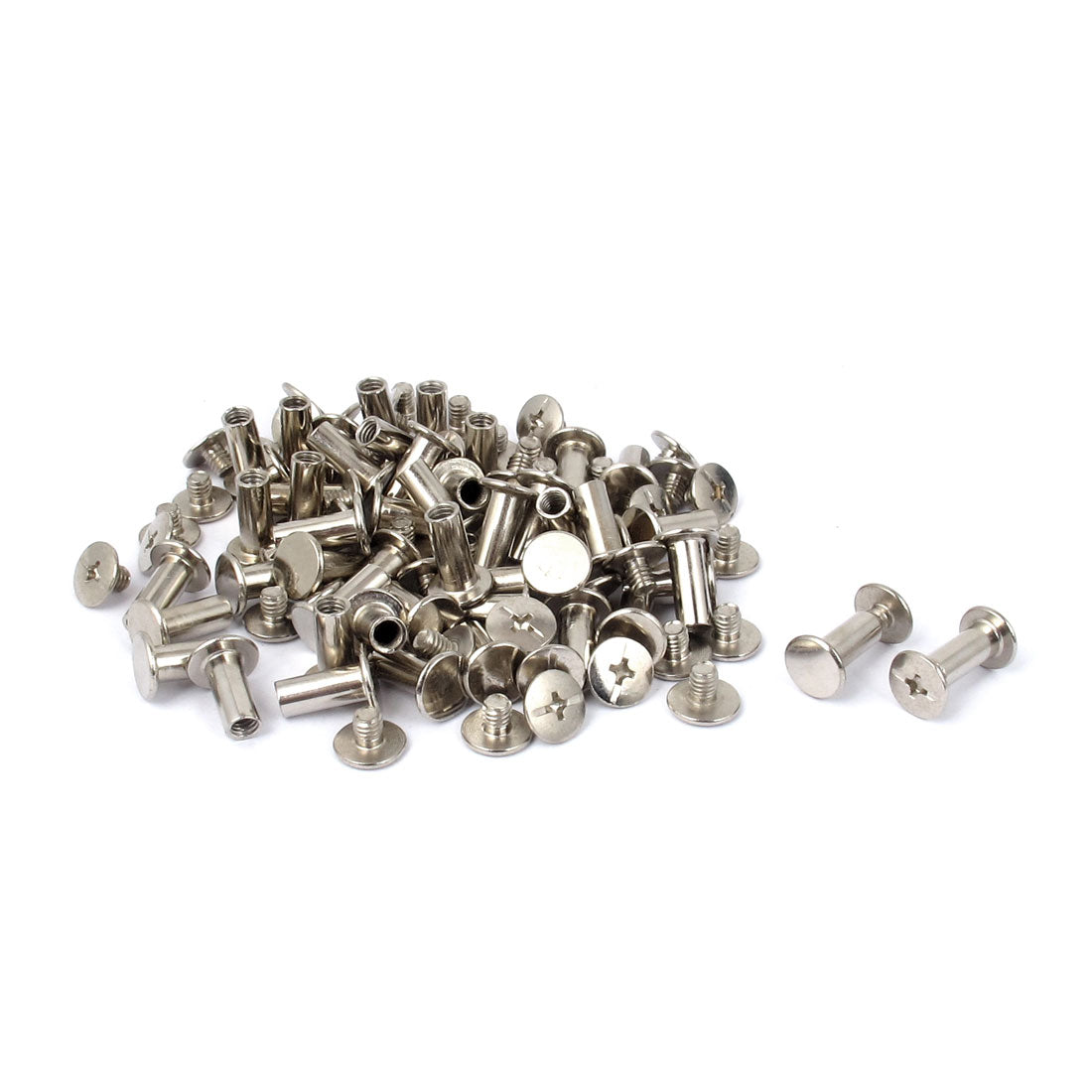 Harfington Scrapbooking Album Nickel Plated Binding Screws Posts Docking Screw Rivet 5x12mm 50pcs