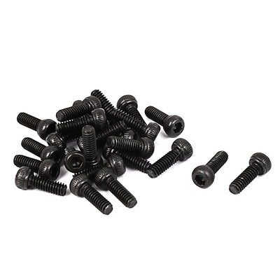 Harfington M2 x 6mm Full Thread Hex Socket Cap Head Screws Bolts 25 Pcs
