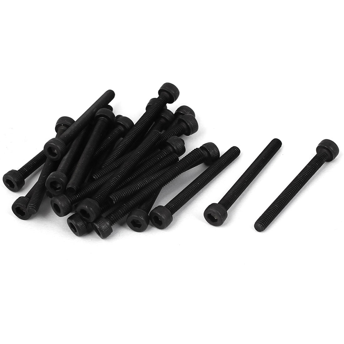 Harfington M3 x 30mm Full Thread Carbon Steel Hex Socket Cap Head Screws Bolts Fastener Black 25 Pcs