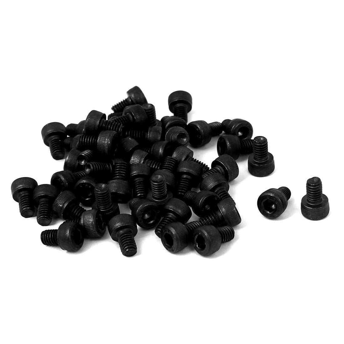 Harfington M4 x 6mm Full Thread Hex Socket Cap Head Screws Bolts 50 Pcs