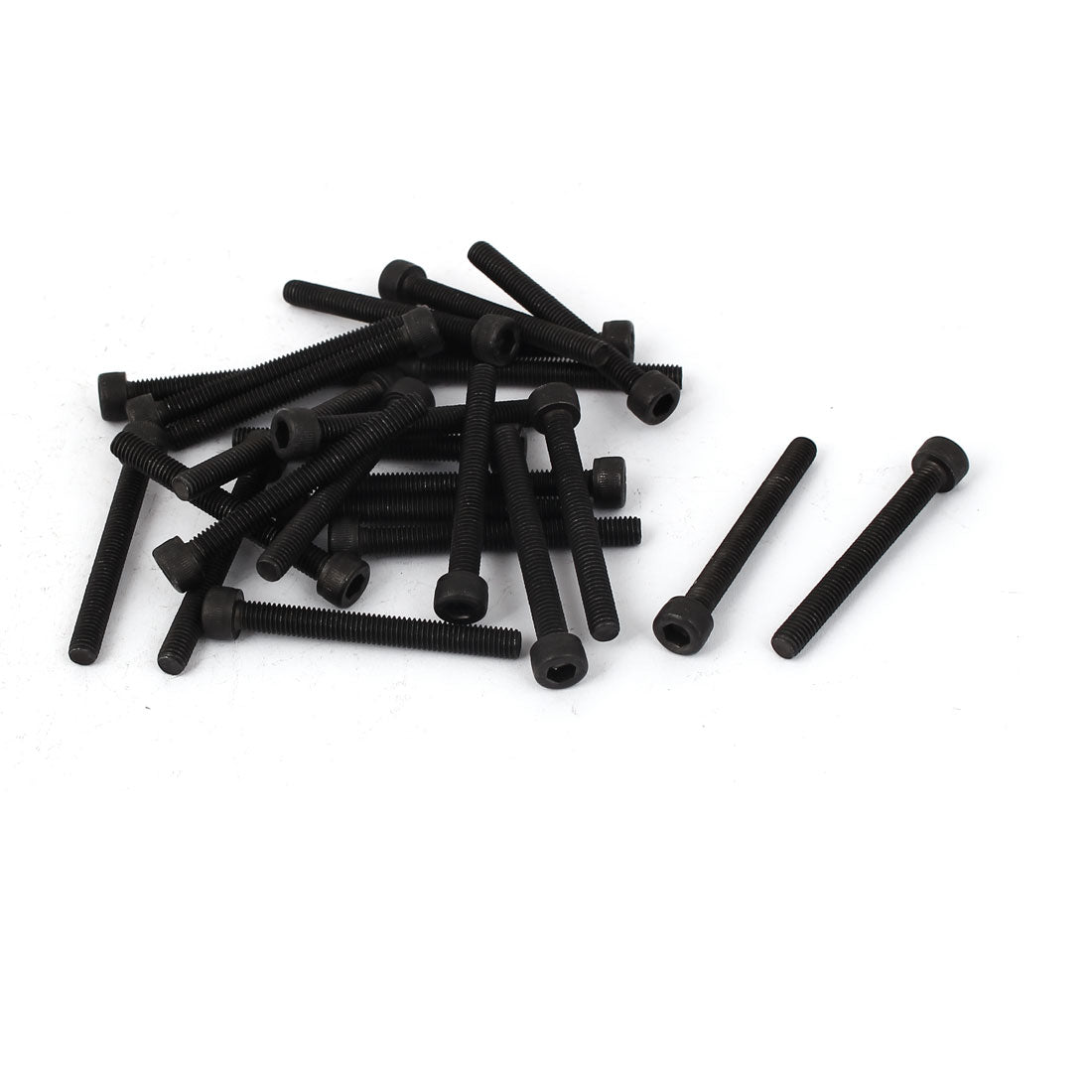 Harfington M5 x 45mm Full Thread Carbon Steel Hex Socket Cap Head Screws Bolts Black 25 Pcs