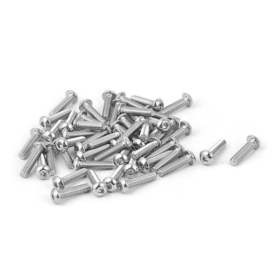 Harfington M2.5 x 10mm Stainless Steel Button Head Socket Cap Screw 50 Pcs
