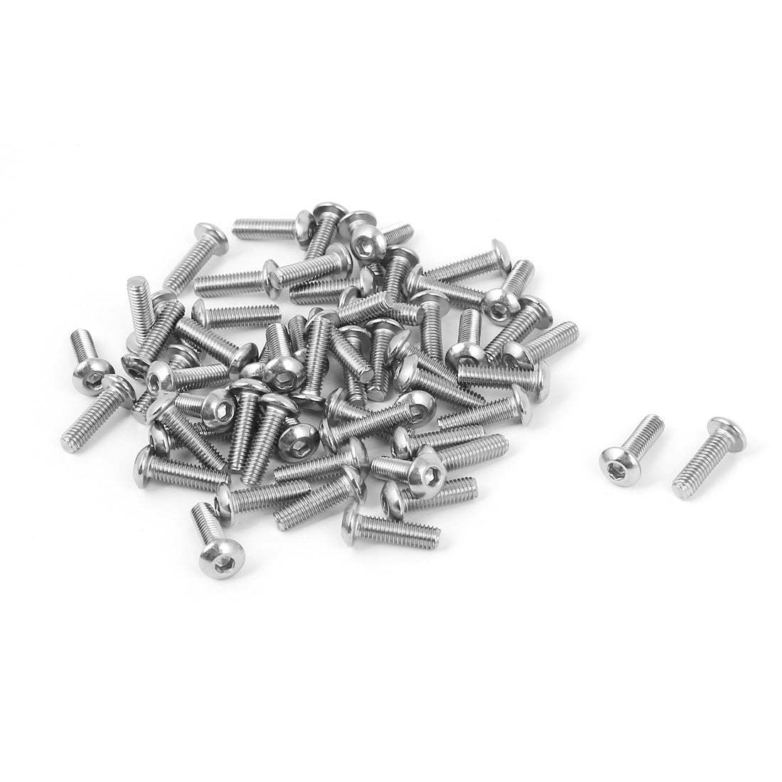 Harfington 50 Pcs M3 x 10mm Silver Tone Stainless Steel Button Head Socket Cap Screw