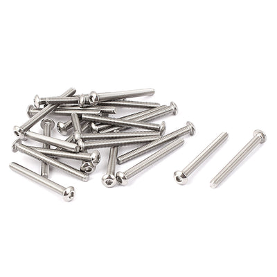 Harfington M3 x 30mm Stainless Steel Button Head Socket Cap Screw 25 Pcs