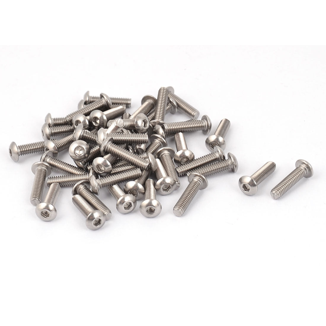Harfington M4 x 16mm Stainless Steel Button Head Socket Cap Screw Silver Tone 50 Pcs