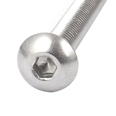 Harfington M5 x 55mm Stainless Steel Button Head Socket Cap Screw Silver Tone 15 Pcs