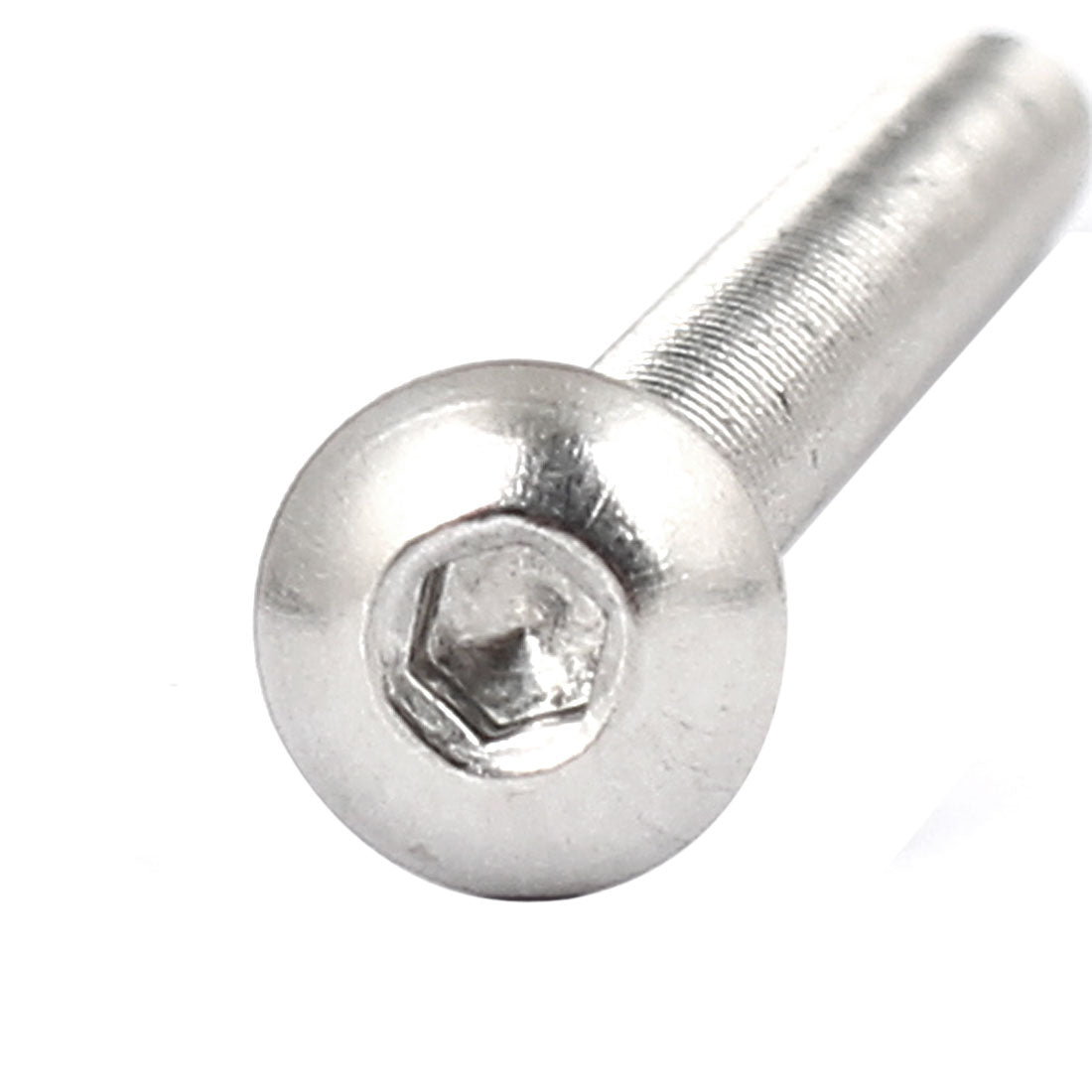 Harfington M5 x 60mm Full Thread Button Head Socket Cap Screw Silver Tone 15 Pcs