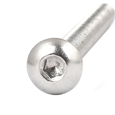 Harfington M5 x 60mm Full Thread Button Head Socket Cap Screw Silver Tone 15 Pcs