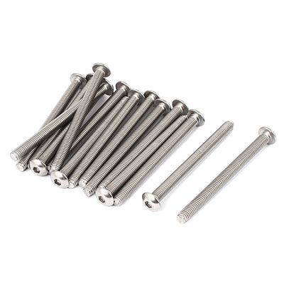 Harfington M5 x 60mm Full Thread Button Head Socket Cap Screw Silver Tone 15 Pcs