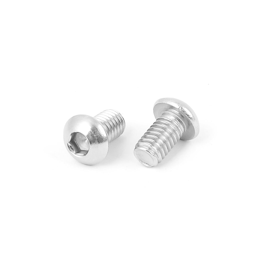 Harfington M6 x 10mm Full Thread Button Head Socket Cap Screw Silver Tone 20 Pcs