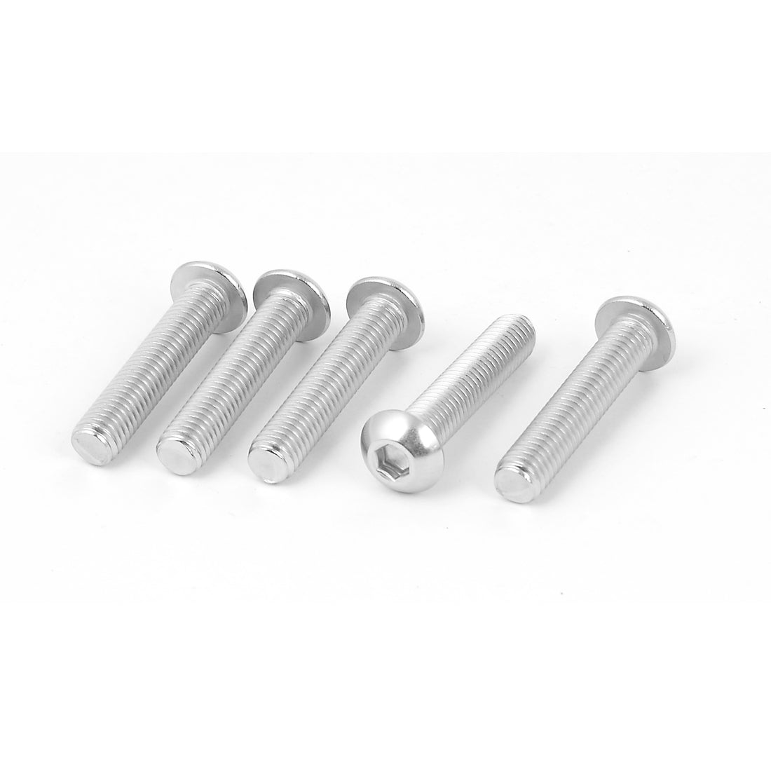 Harfington M8 x 40mm Stainless Steel Button Head Socket Cap Screw Silver Tone 5 Pcs