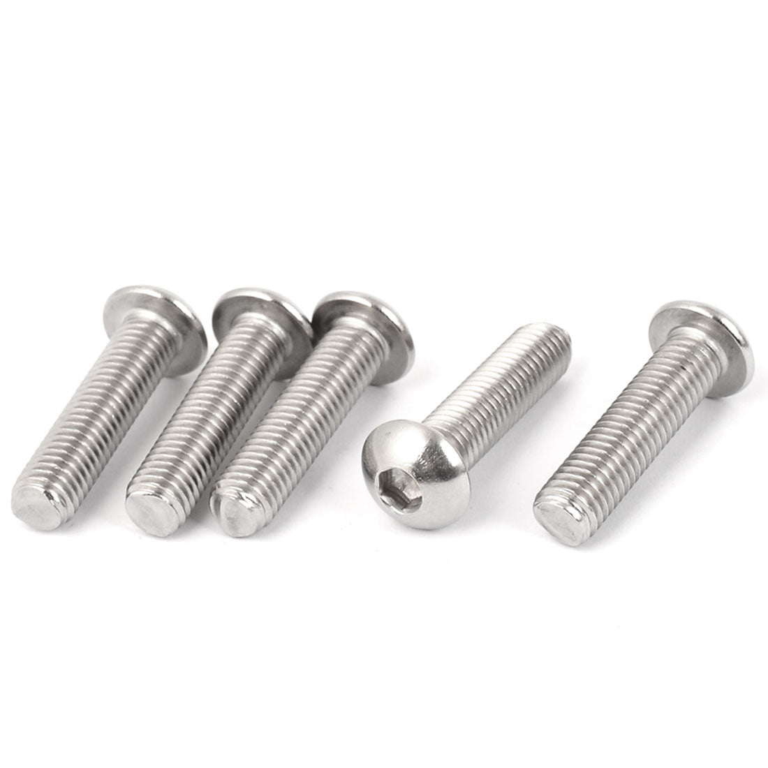 Harfington M10 x 40mm Stainless Steel Button Head Socket Cap Screw 5 Pcs