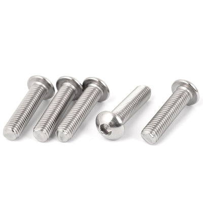 Harfington M10 x 40mm Stainless Steel Button Head Socket Cap Screw 5 Pcs