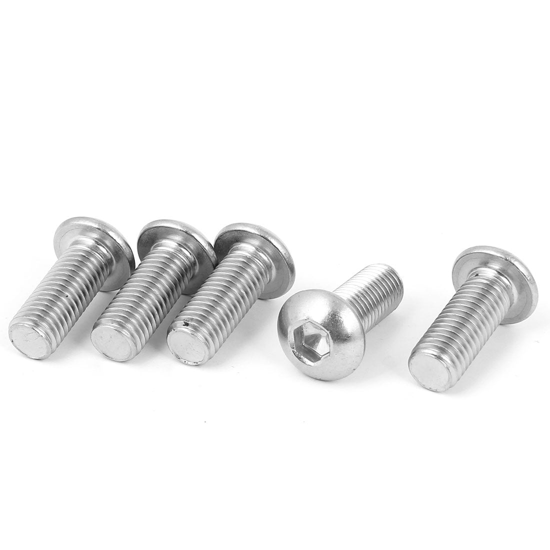 Harfington M12 x 30mm Stainless Steel Button Head Socket Cap Screw 5 Pcs