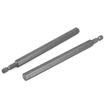 Harfington 150mm Length 10mm Tip Hexagon Magnetic Screwdriver Insert Bits Gray 2 Pcs