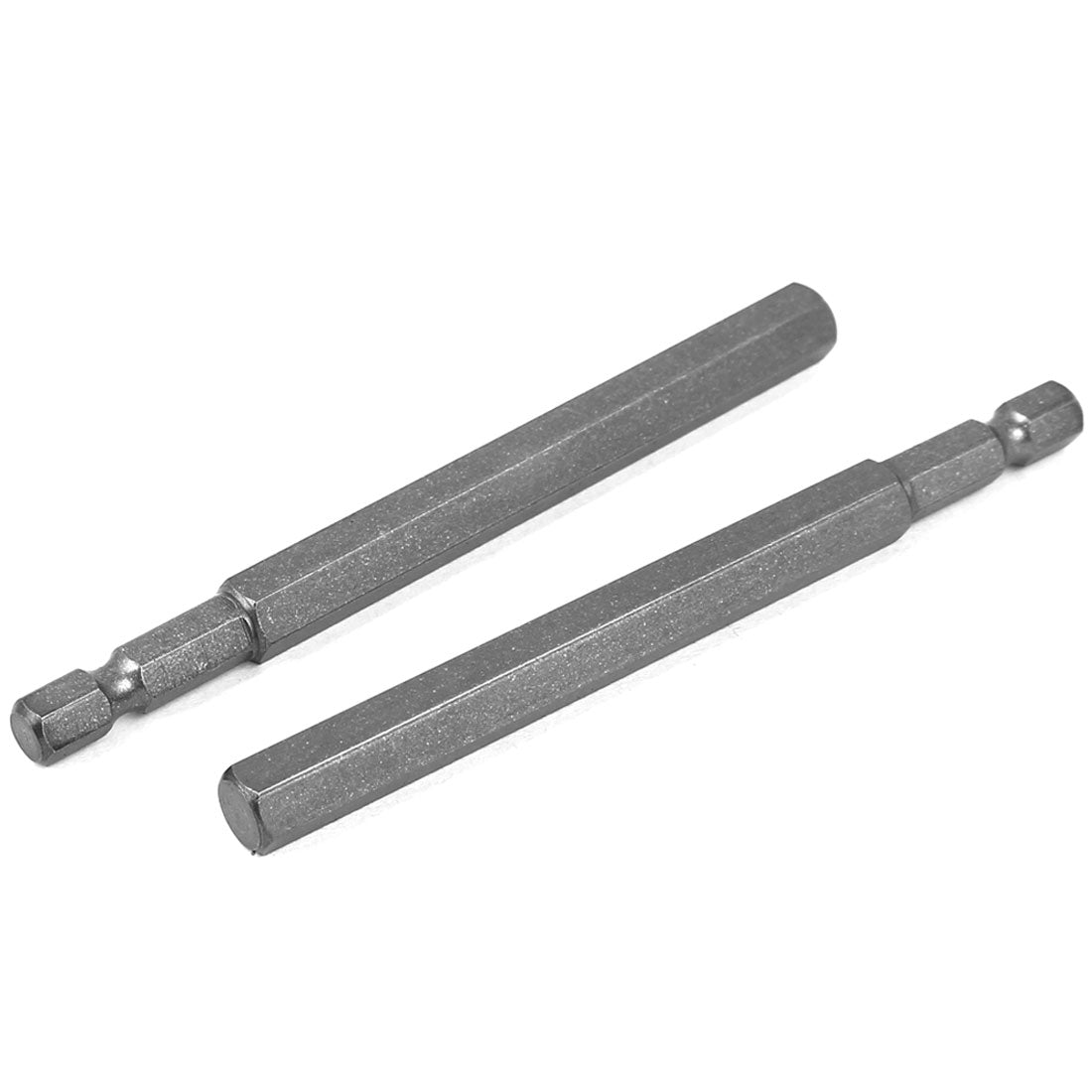 Harfington 100mm Length 8mm Tip Hexagon Magnetic Screwdriver Insert Bits Gray 2 Pcs